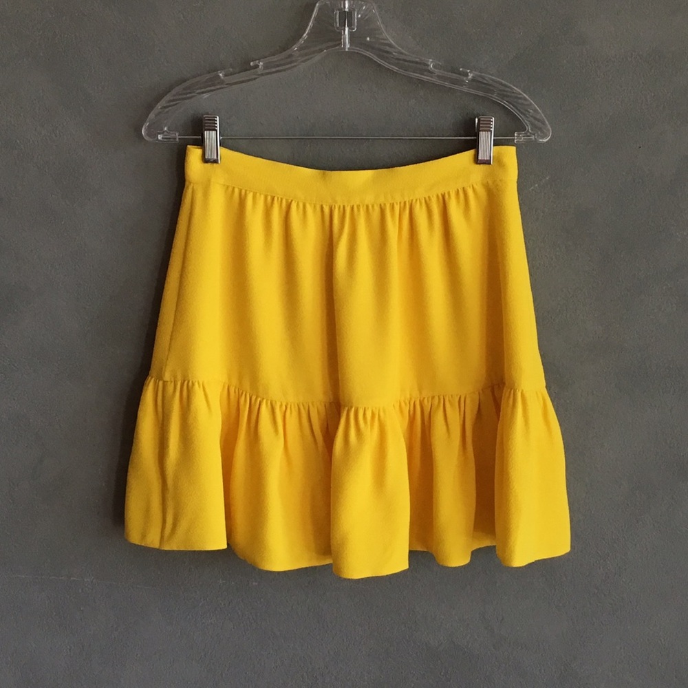 Essential Antwerp Yellow Mini Ruffle Wrap Skirt - Picture 3 of 6